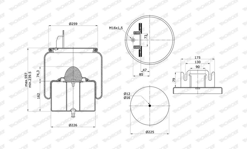 Mech, pneumatické odpružení ASP4058