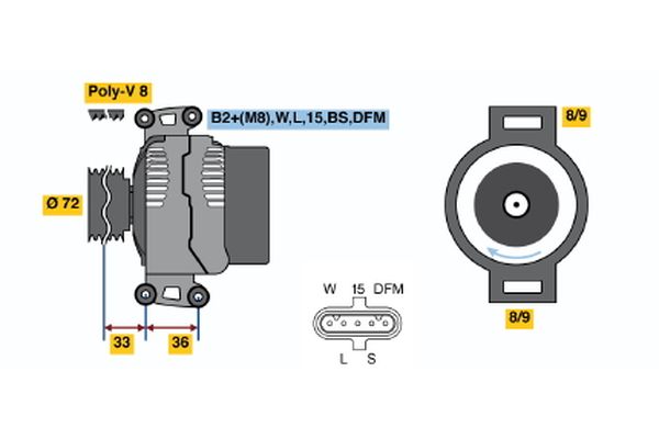 BOSCH 0 124 655 026 Alternator