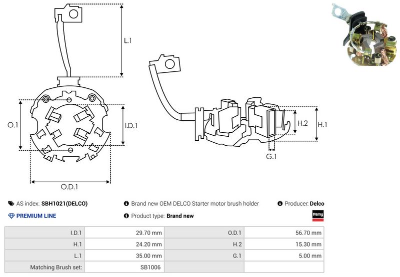 AS-PL SBH1021(DELCO) Holder, carbon brushes