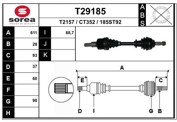 EAI hajtótengely T29185