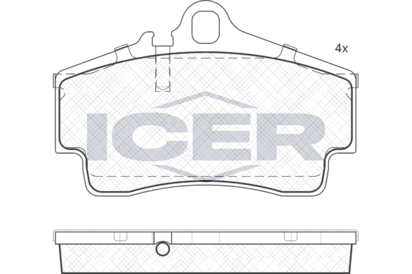 комплект спирачно феродо, дискови спирачки ICER