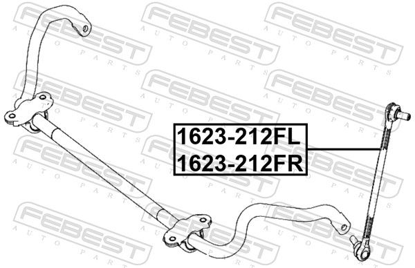 Тяга/стійка, стабілізатор, Febest 1623-212FR