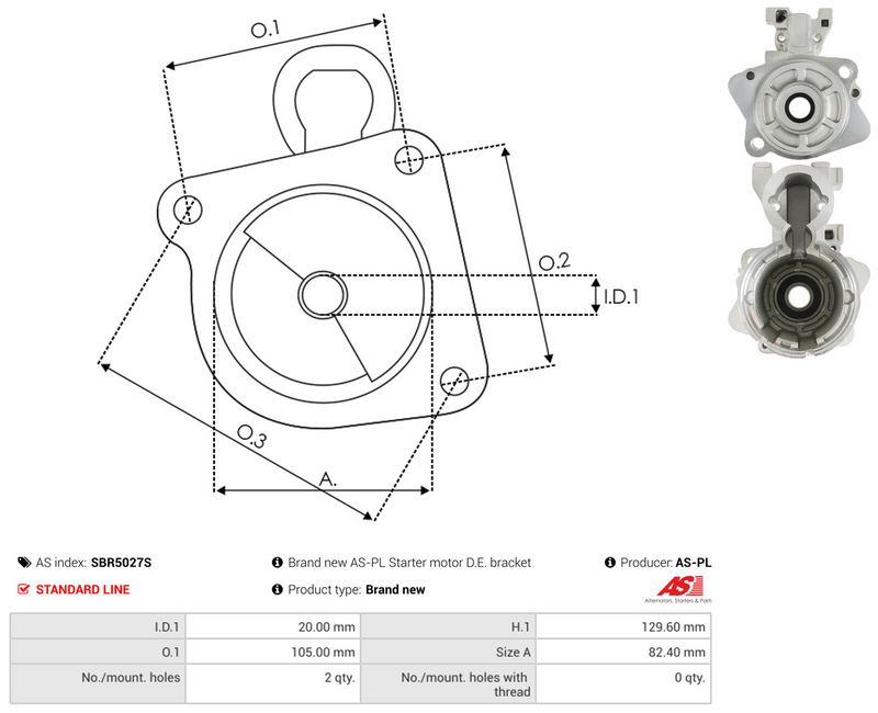 AS-PL SBR5027S Starter Lid, carburettor