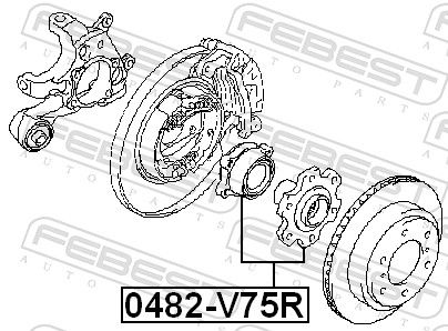 Маточина колеса, Febest 0482-V75R