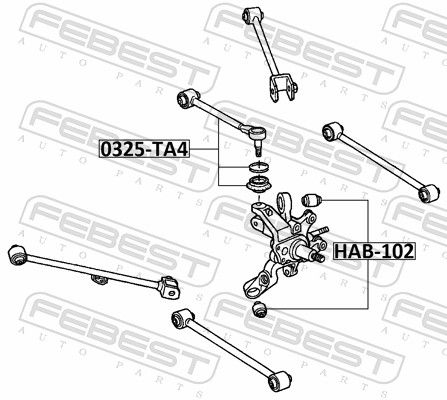 FEBEST 0325-TA4 Control/Trailing Arm, wheel suspension
