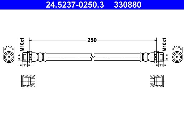 Гальмівний шланг, Ate 24.5237-0250.3