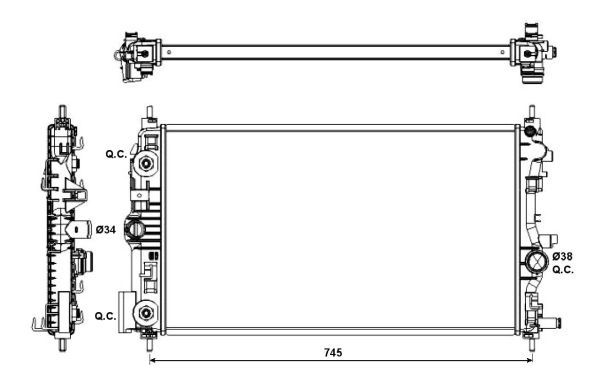 Радіатор, система охолодження двигуна, Opel Astra J,Zafira C 2.0D 12.09, Nrf 53143