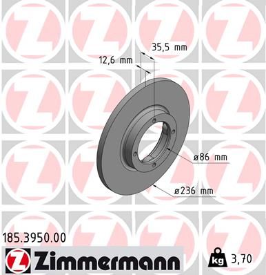 Гальмівний диск, Zimmermann 185.3950.00