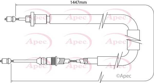 APEC Cable Pull, parking brake CAB1545