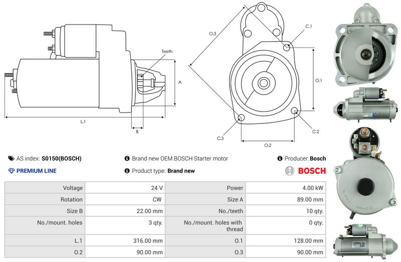 AS-PL S0150(BOSCH) Starter