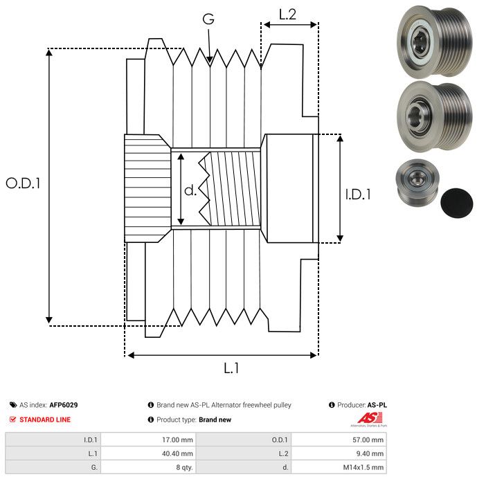 AS-PL AFP6029 Alternator Freewheel Clutch