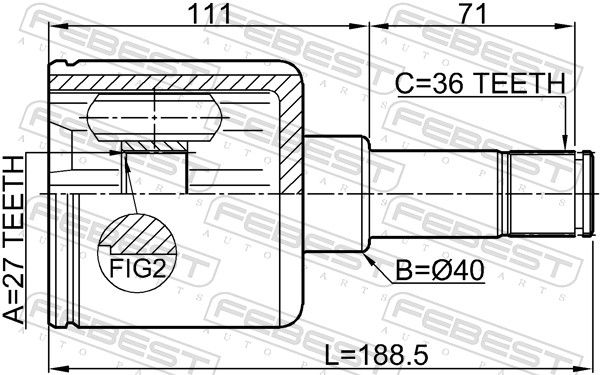 FEBEST 2111-FYLH Joint Kit, drive shaft