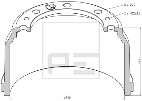 buben brzdový MAN L2000 zad. 036.420-00A