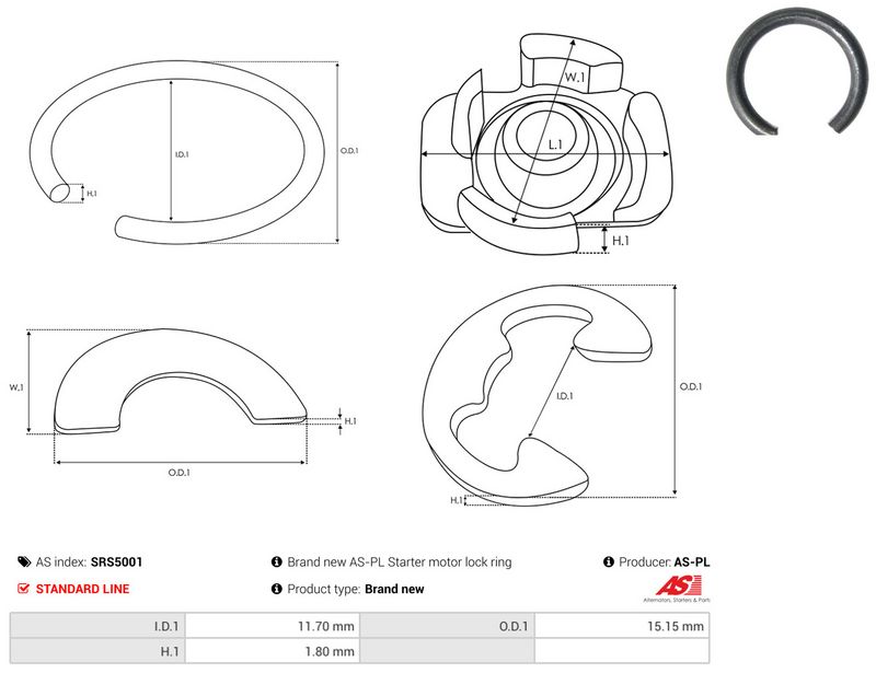 AS-PL SRS5001 Repair Kit, starter