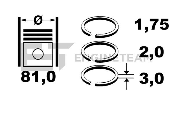 Комплект поршневих кілець, Et Engineteam R1005600