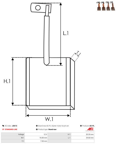 Süsinikuhari, starter, AS-PL JSX13
