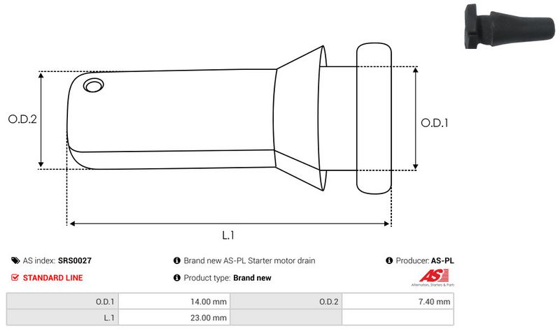 Remondikomplekt, Starter, AS-PL SRS0027