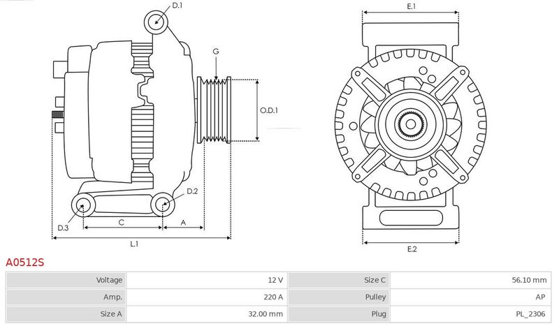 AS-PL A0512S Alternator