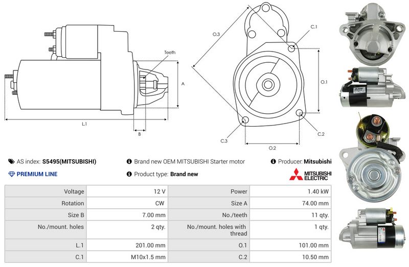 AS-PL S5495(MITSUBISHI) Starter