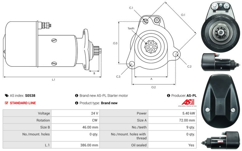 AS-PL S0538 Starter