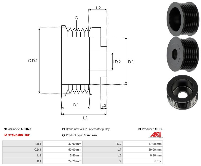 Rihmaratas, generaator, AS-PL AP0023