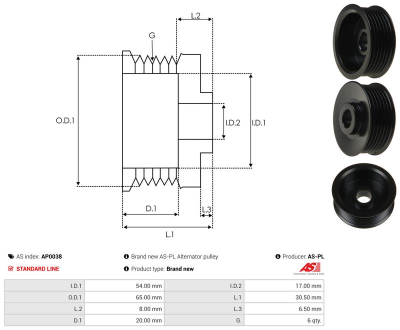 Rihmaratas, generaator, AS-PL AP0038