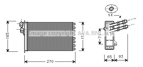 Теплообменник, Система отопления салона AVA QUALITY COOLING VN6173