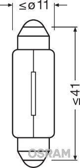 Лампа розжарювання, світильник салону, STANDARD (41 мм), Osram 6411