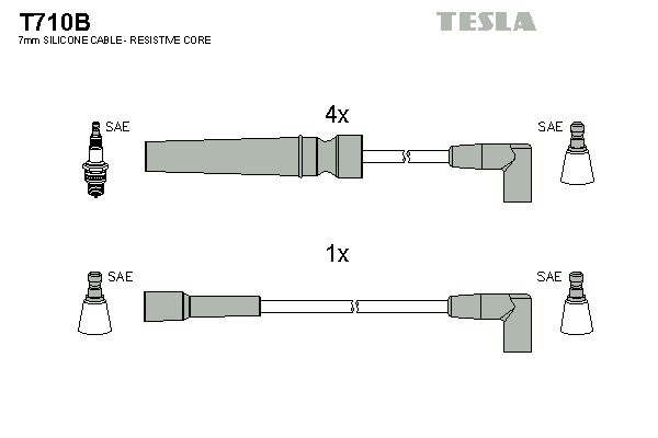 Комплект проводів високої напруги, TESLA Daewoo Nexia 1,5 93-99), Tesla T710B