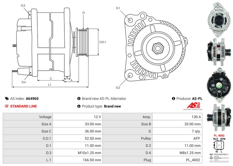 AS-PL A6496S Alternator