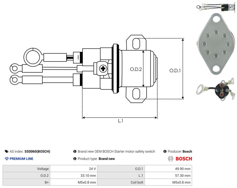 AS-PL SS0060(BOSCH) Solenoid Switch, starter