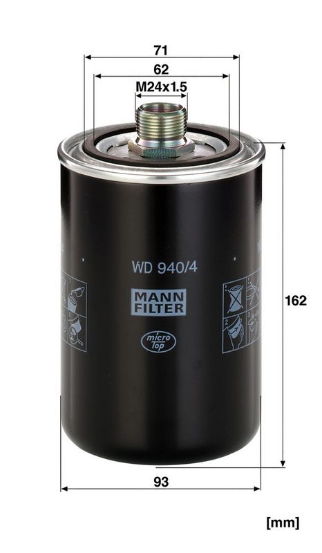 Õlifilter, MANN-FILTER WD 940, 4