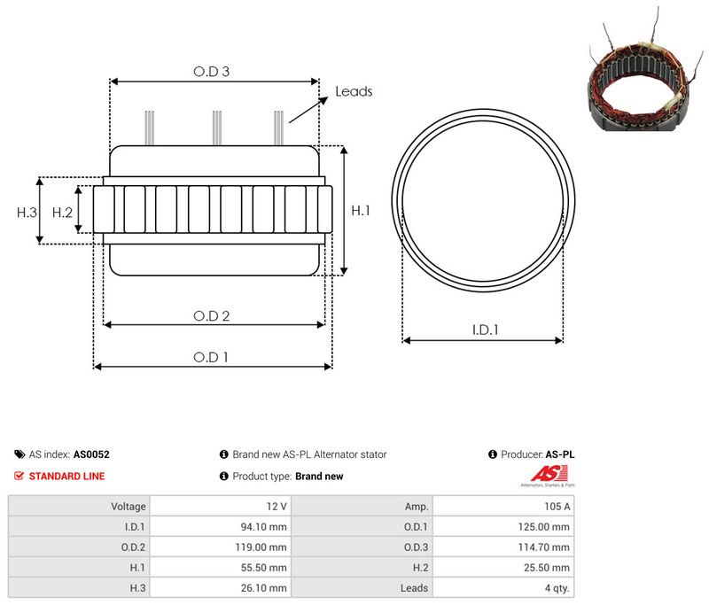 Staator, generaator, AS-PL AS0052