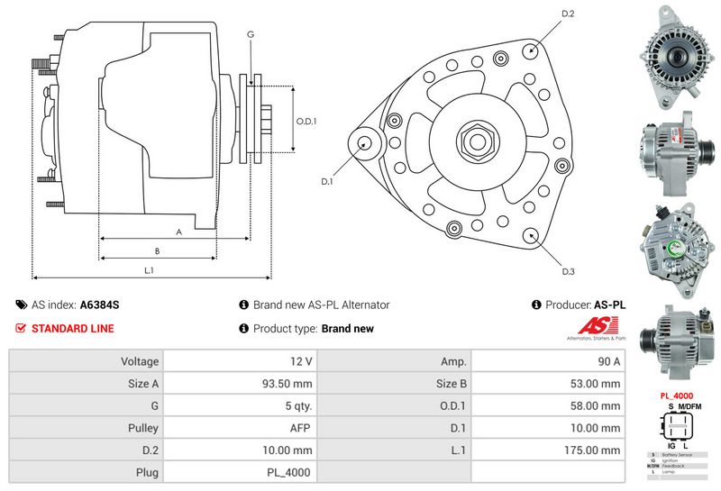 AS-PL A6384S Alternator