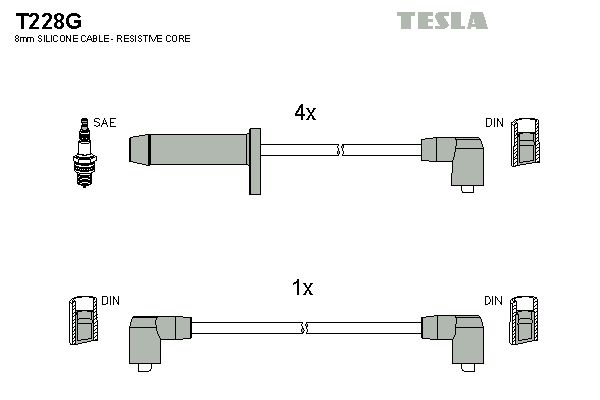 Комплект проводів високої напруги, Tesla T228G