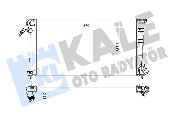 KALE CITROEN Радиатор охлаждения двигатель. Berlingo,Xsara,Peugeot 306,Partner 1.8D/1.9D 96-