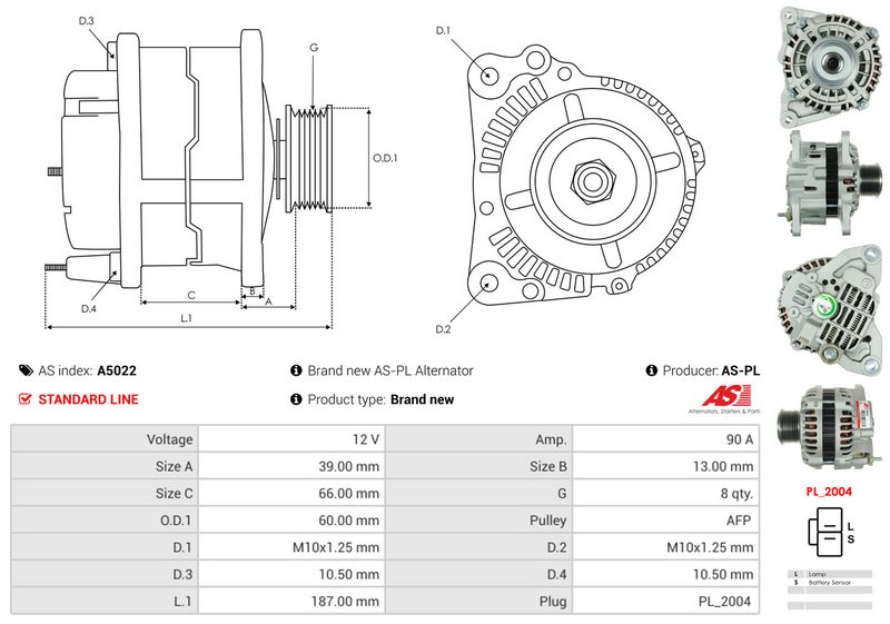 AS-PL A5022 Alternator