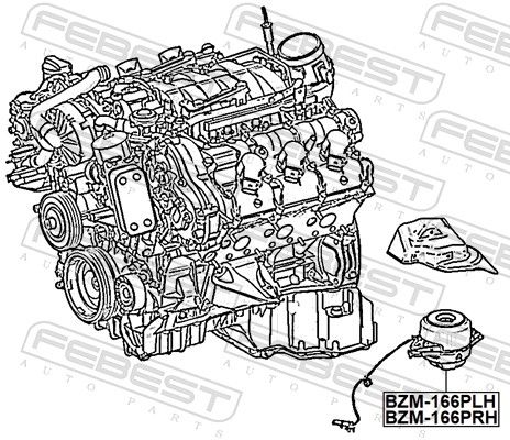 FEBEST BZM-166PRH Mounting, engine