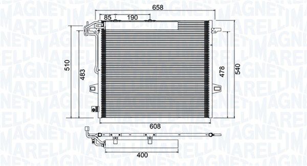 Конденсатор, система кондиціонування повітря, Magneti Marelli 350203947000