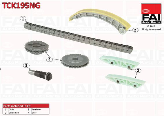 Комплект ланцюгів привода, Fai Autoparts TCK195NG