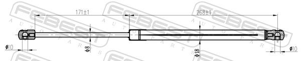 FEBEST 22117-008 Gas Spring, bonnet