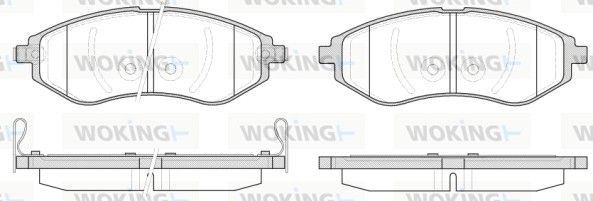 Комплект гальмівних накладок, дискове гальмо, Woking P8863.02
