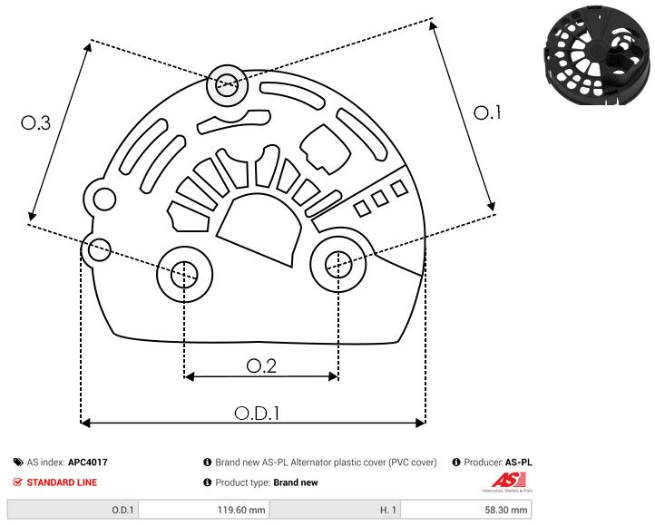 Kaitsekate, generaator, AS-PL APC4017