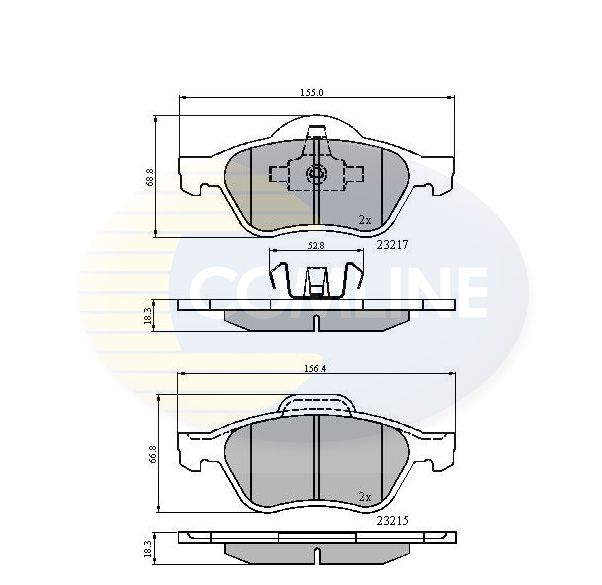 Комплект гальмівних накладок, дискове гальмо, Comline CBP01115