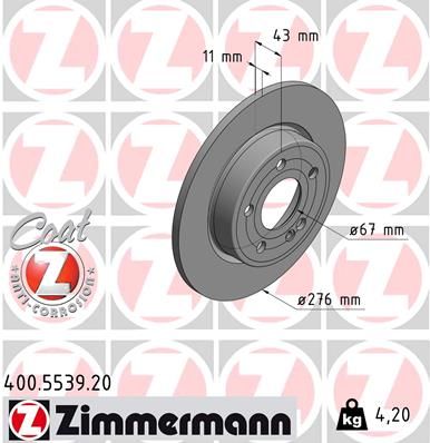 Гальмівний диск, Zimmermann 400.5539.20