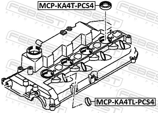 Ущільнювальне кільце, клапан впорскування, Febest MCP-KA4T-PCS4