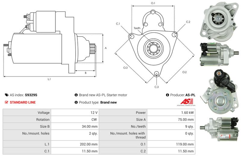 AS-PL S9329S Starter