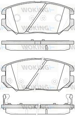 Комплект гальмівних накладок, дискове гальмо, Woking P1304312