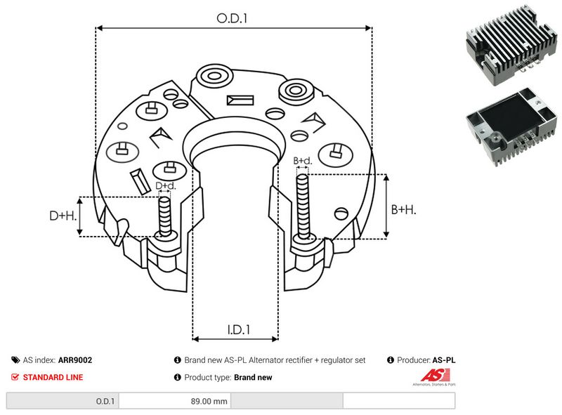 AS-PL ARR9002 Rectifier, alternator