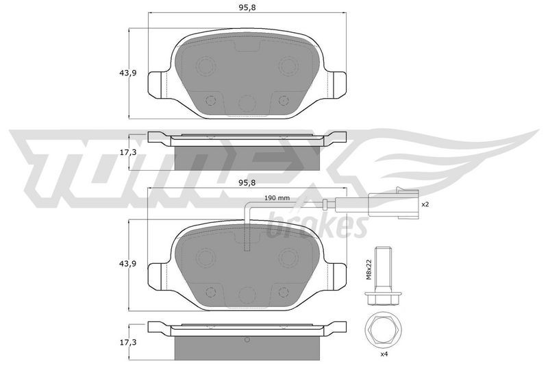 TOMEX Brakes TX 12-703 Brake Pad Set, disc brake
